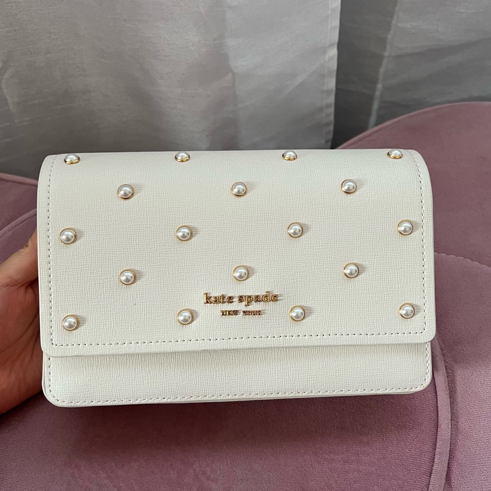 Kate Spade Pearl Embellished Flap purse/ crossbody (new)